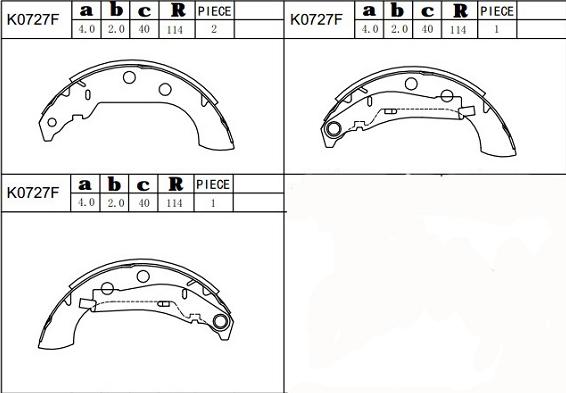 Asimco K0727F - Bremžu loku komplekts ps1.lv