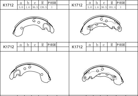 Asimco K1712 - Bremžu loku komplekts ps1.lv