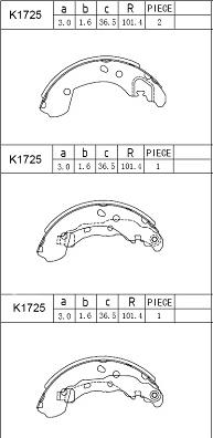 Asimco K1725 - Bremžu loku komplekts ps1.lv