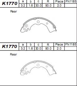 Asimco K1770 - Bremžu loku komplekts ps1.lv