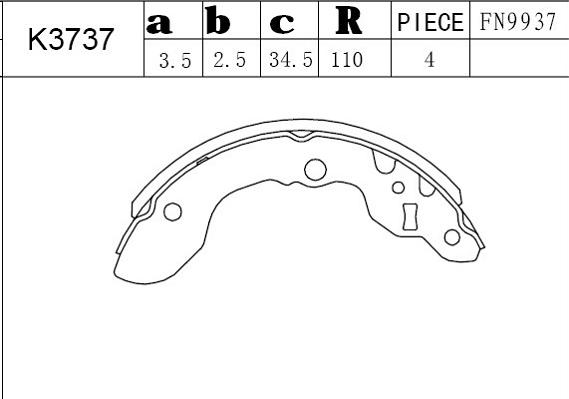 Asimco K3737 - Bremžu loku komplekts ps1.lv