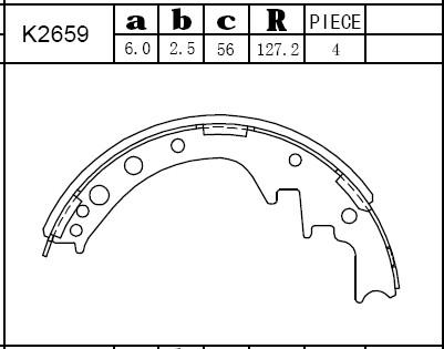 Asimco K2659 - Bremžu loku komplekts ps1.lv