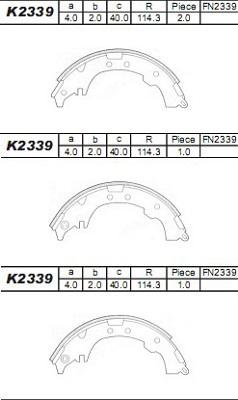 Asimco K2339 - Bremžu loku komplekts ps1.lv