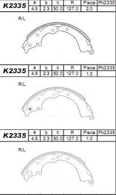 Asimco K2335 - Bremžu loku komplekts ps1.lv