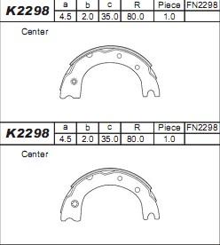 Asimco K2298 - Bremžu loku komplekts ps1.lv