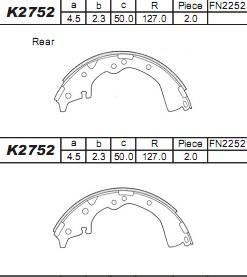 Asimco K2752 - Bremžu loku komplekts ps1.lv