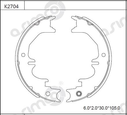 Asimco K2704 - Bremžu loku komplekts ps1.lv