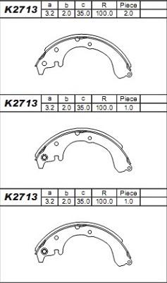 Asimco K2713 - Bremžu loku komplekts ps1.lv