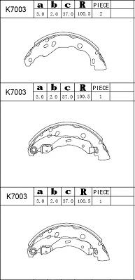 Asimco K7003 - Bremžu loku komplekts ps1.lv