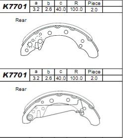 Asimco K7701 - Bremžu loku komplekts ps1.lv