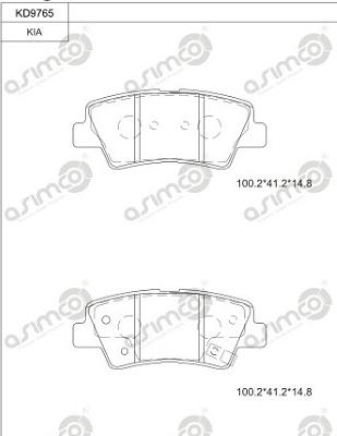 Asimco KD9765 - Bremžu uzliku kompl., Disku bremzes ps1.lv