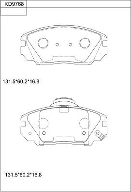 Asimco KD9768 - Bremžu uzliku kompl., Disku bremzes ps1.lv