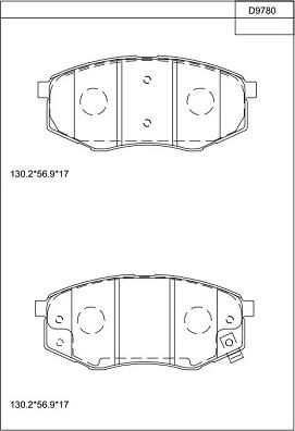 Asimco KD9780 - Bremžu uzliku kompl., Disku bremzes ps1.lv