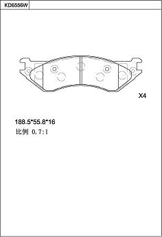 Asimco KD6556W - Bremžu uzliku kompl., Disku bremzes ps1.lv