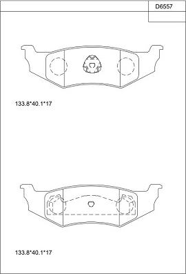 Asimco KD6557 - Bremžu uzliku kompl., Disku bremzes ps1.lv