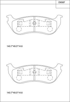 Asimco KD6587 - Bremžu uzliku kompl., Disku bremzes ps1.lv