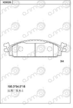 Asimco KD6026 - Bremžu uzliku kompl., Disku bremzes ps1.lv