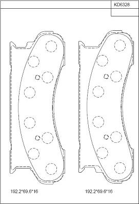 Asimco KD6328 - Bremžu uzliku kompl., Disku bremzes ps1.lv