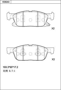 Asimco KD6243 - Bremžu uzliku kompl., Disku bremzes ps1.lv