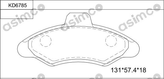 Asimco KD6785 - Bremžu uzliku kompl., Disku bremzes ps1.lv