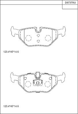 Asimco KD6737W - Bremžu uzliku kompl., Disku bremzes ps1.lv