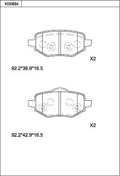 Asimco KD0684 - Bremžu uzliku kompl., Disku bremzes ps1.lv