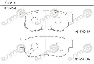 Asimco KD0203 - Bremžu uzliku kompl., Disku bremzes ps1.lv