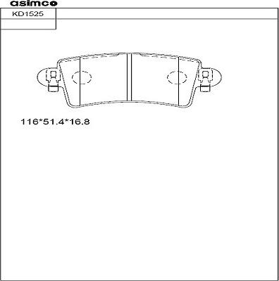 Asimco KD1525 - Bremžu uzliku kompl., Disku bremzes ps1.lv