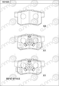 Asimco KD1023 - Bremžu uzliku kompl., Disku bremzes ps1.lv