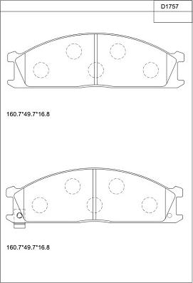 Asimco KD1757 - Bremžu uzliku kompl., Disku bremzes ps1.lv