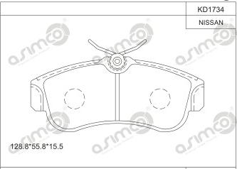 Asimco KD1734 - Bremžu uzliku kompl., Disku bremzes ps1.lv