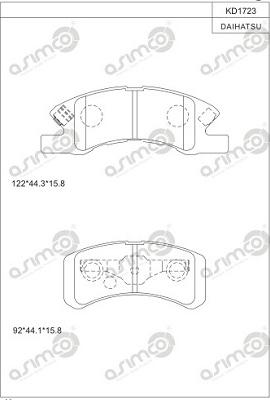 Asimco KD1723 - Bremžu uzliku kompl., Disku bremzes ps1.lv