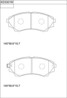 Asimco KD3301W - Bremžu uzliku kompl., Disku bremzes ps1.lv