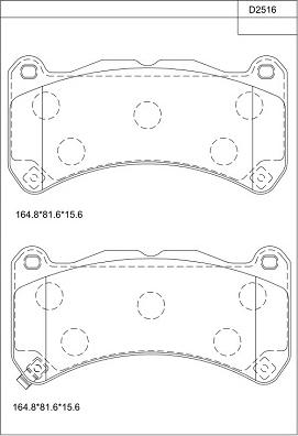 Asimco KD2516 - Bremžu uzliku kompl., Disku bremzes ps1.lv