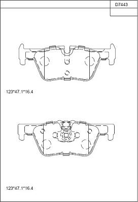 Asimco KD7443 - Bremžu uzliku kompl., Disku bremzes ps1.lv