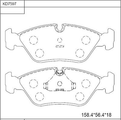 Asimco KD7597 - Bremžu uzliku kompl., Disku bremzes ps1.lv