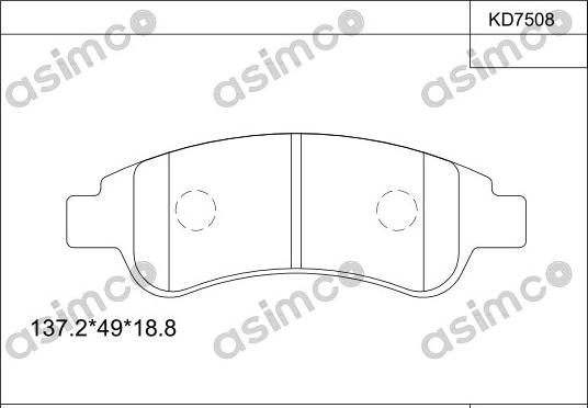 Asimco KD7508 - Bremžu uzliku kompl., Disku bremzes ps1.lv