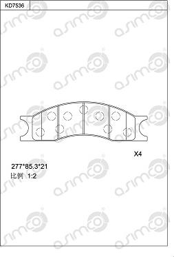 Asimco KD7536 - Bremžu uzliku kompl., Disku bremzes ps1.lv