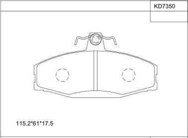 Asimco KD7350 - Bremžu uzliku kompl., Disku bremzes ps1.lv