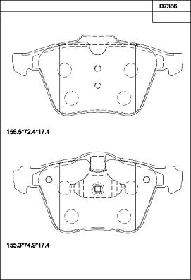 Asimco KD7366 - Bremžu uzliku kompl., Disku bremzes ps1.lv