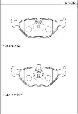 Asimco KD7308 - Bremžu uzliku kompl., Disku bremzes ps1.lv