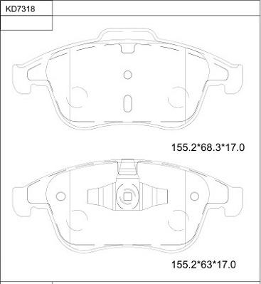 Asimco KD7318 - Bremžu uzliku kompl., Disku bremzes ps1.lv