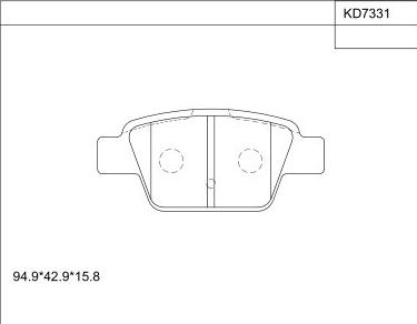 Asimco KD7331 - Bremžu uzliku kompl., Disku bremzes ps1.lv