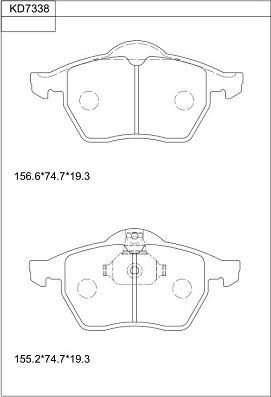 Asimco KD7338 - Bremžu uzliku kompl., Disku bremzes ps1.lv