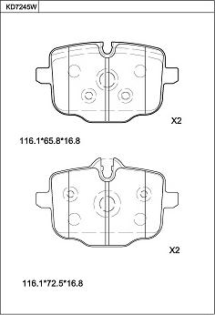 Asimco KD7245W - Bremžu uzliku kompl., Disku bremzes ps1.lv