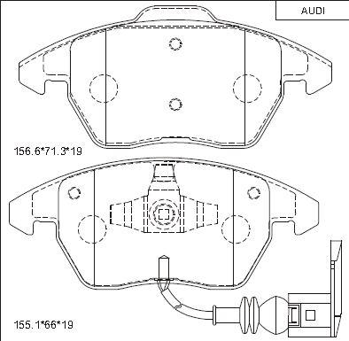 Asimco KD7791 - Bremžu uzliku kompl., Disku bremzes ps1.lv