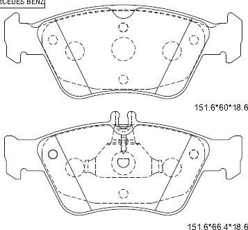 Asimco KD7746 - Bremžu uzliku kompl., Disku bremzes ps1.lv