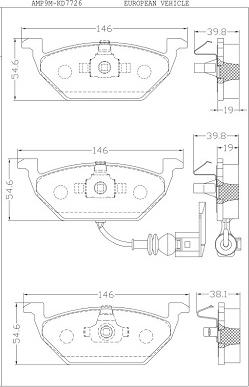 Asimco KD7726 - Bremžu uzliku kompl., Disku bremzes ps1.lv