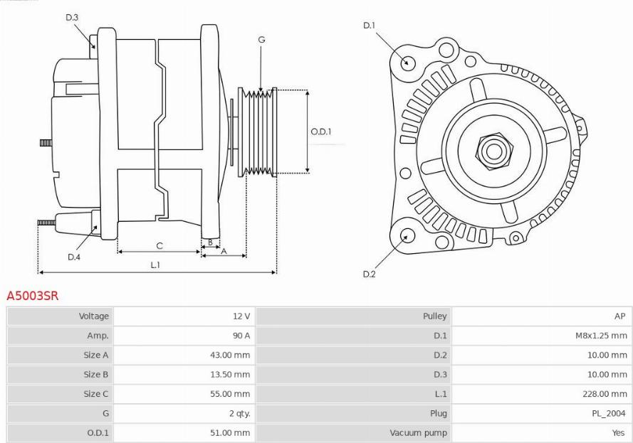 AS-PL A5003SR - Ģenerators ps1.lv