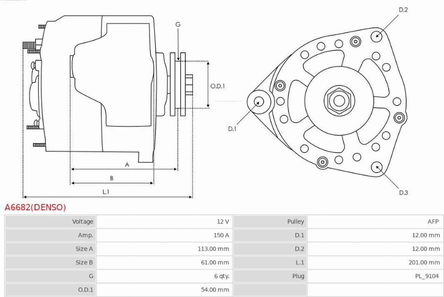 AS-PL A6682(DENSO) - Ģenerators ps1.lv